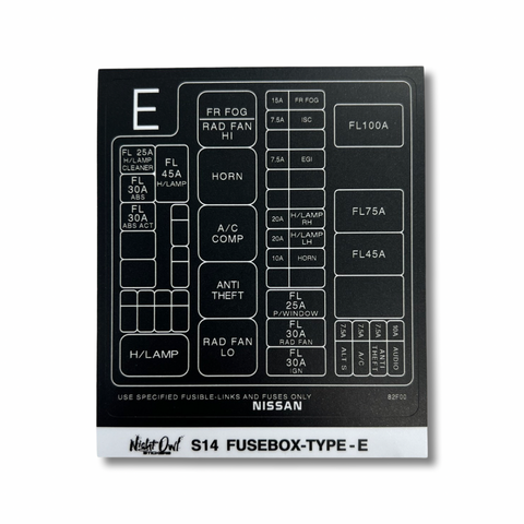 S14 FuseBox Label (Type-E) - 82F00