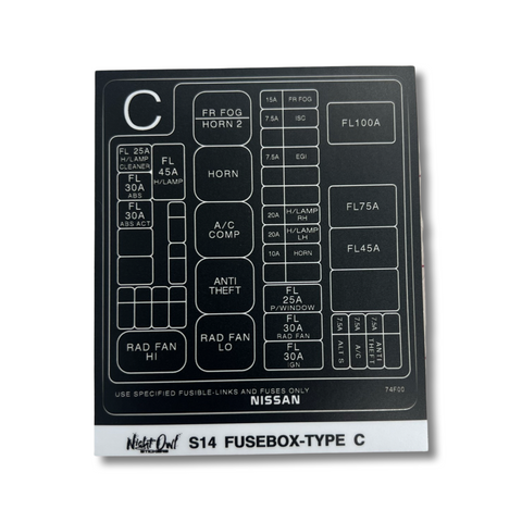 S14 FuseBox Label (Type-C) - 74F00