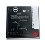 Translated R34 GTR Upper Engine Fuse Box Label (White/Yellow)