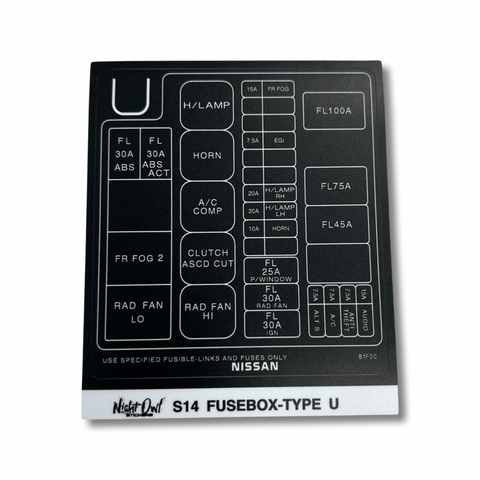 S14 FuseBox Label (Type-U) - 81F00