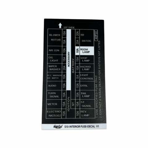S13 Interior Fuse Label (3 Types) - 40F00